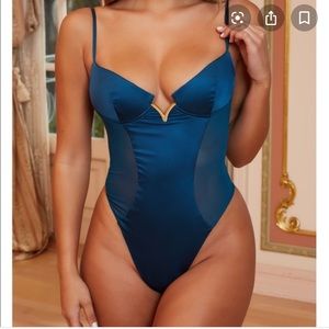 After Midnight Strappy Underwire Satin Bodysuit